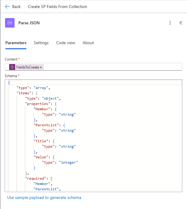 PA Workflow Create Fields From Collection Parse JSON
