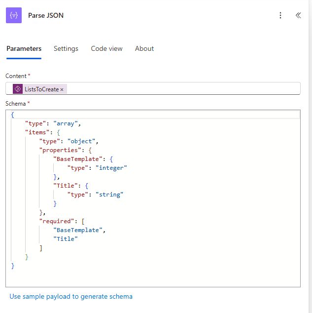 PA Workflow Create Lists From Collection Parse JSON